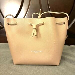 Lancaster Bucket mini cream pink leather suede
